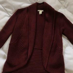 XS H&M maroon cardigan sweater